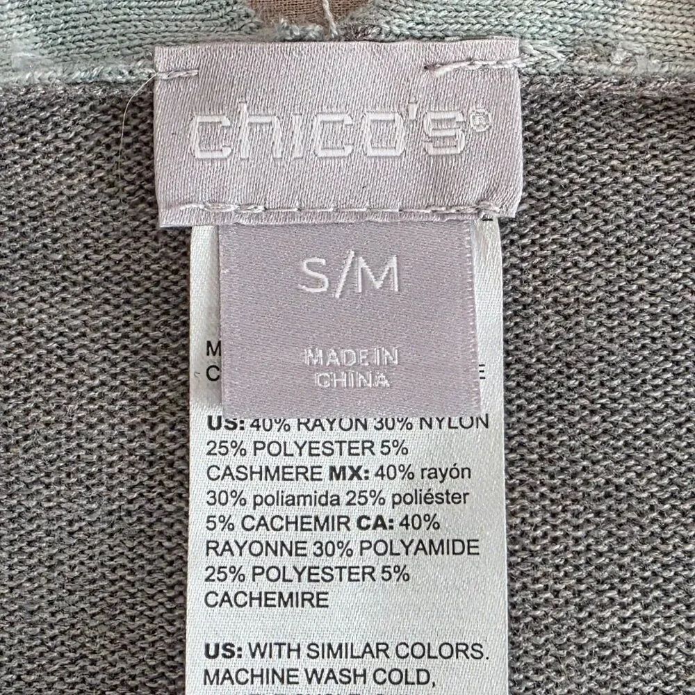 Chico's Cashmere Blend Waterfall Cardigan Sz S/M - Picture 6 of 6